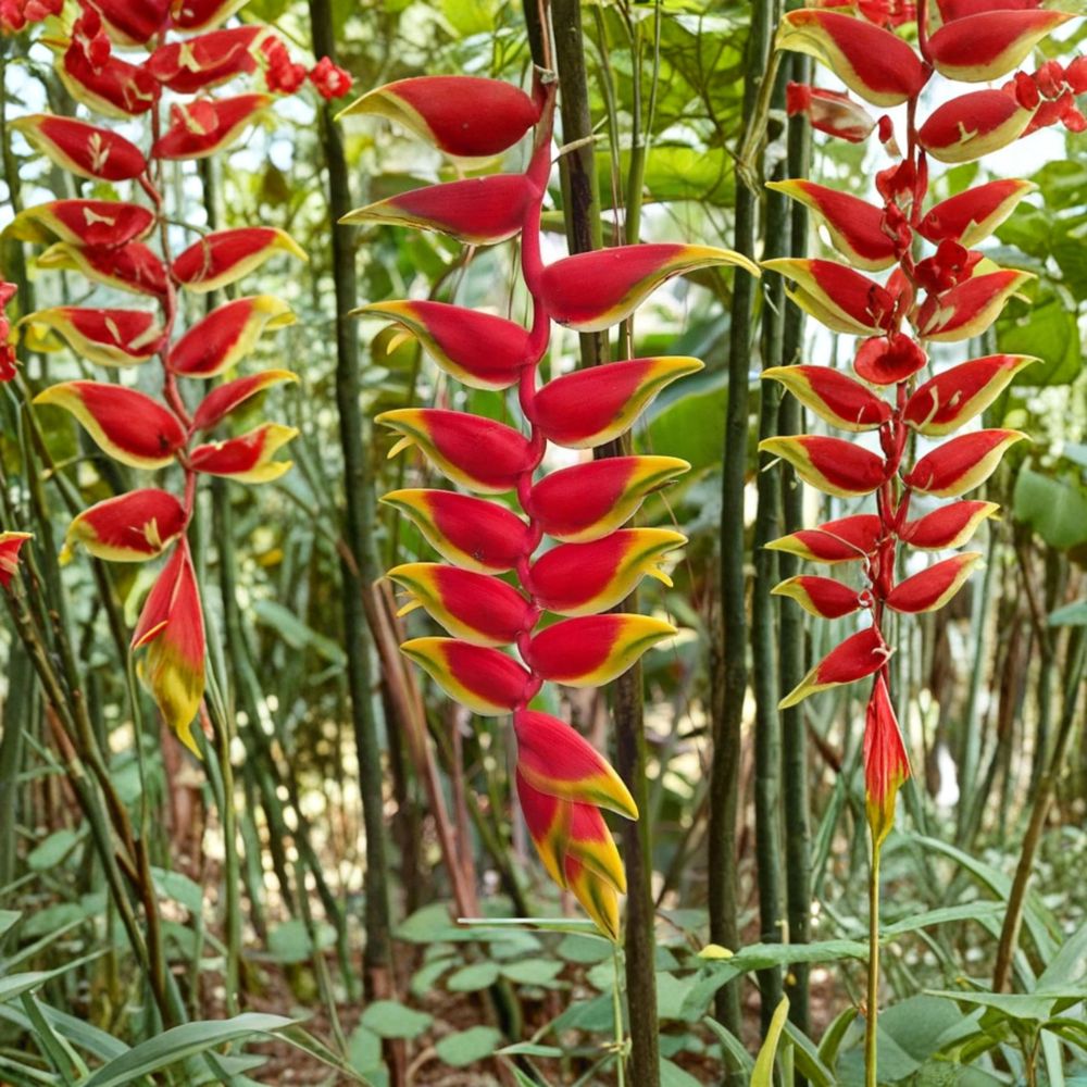 Heliconia Rostrata Live Rhizome – Hanging Lobster Claw Plant | Exotic Tropical Starter | Red & Yellow Flowers | Tropical Garden | Indoor & Outdoor