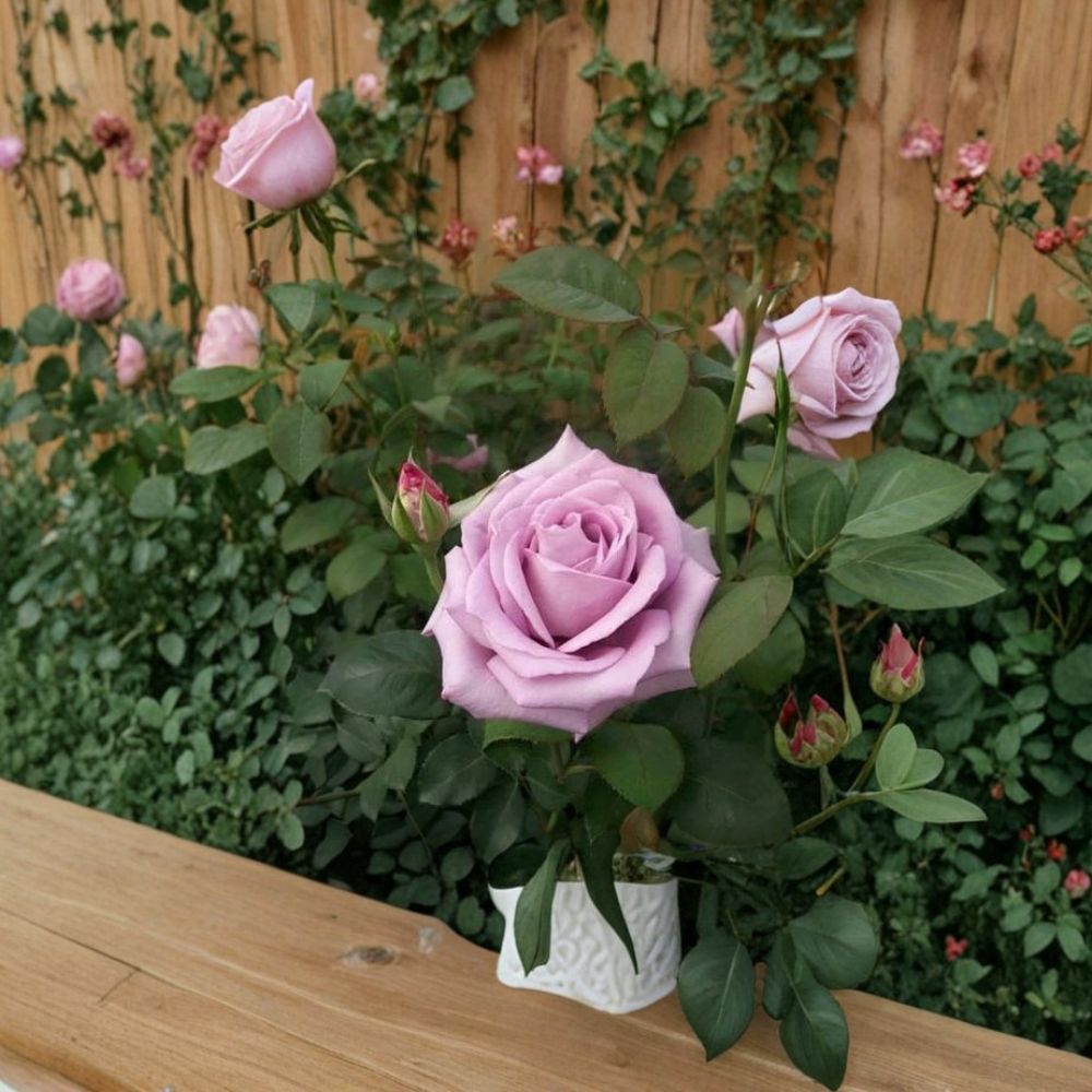 Blue Girl Rose – Hybrid Tea Rose Live Plant | 3 Gallon Size | Mauve Lavender Blooms | Fragrant Rose Bush | Elegant Garden Favorite