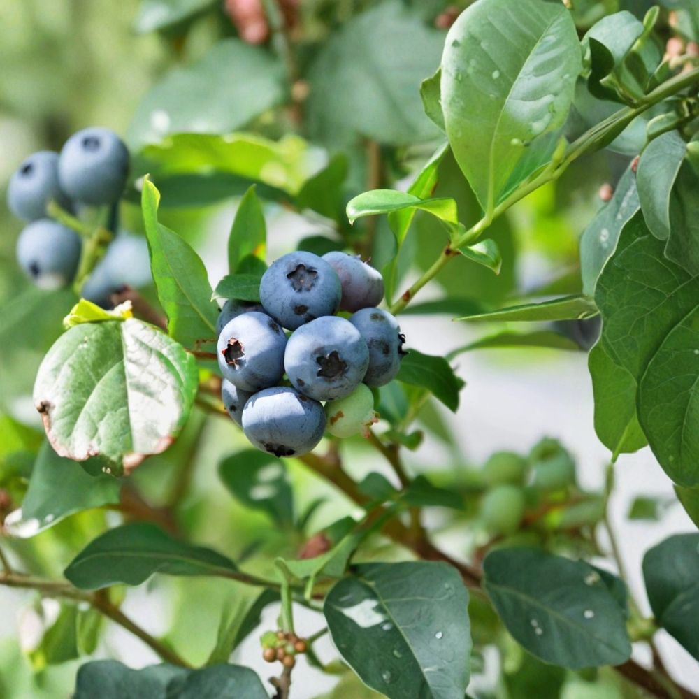 Mini Blues Blueberry Bush – Vaccinium corymbosum 'Mini Blues' Live Plant | 1 Quart Grow Bag | Edible Berry Shrub | Easy to Grow