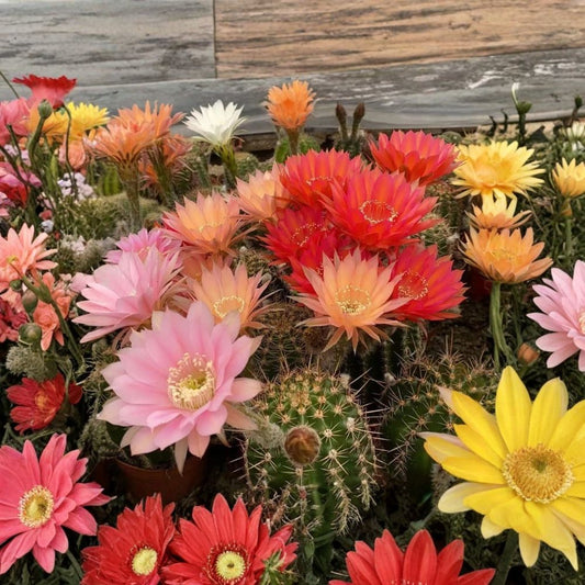 Hybrid Echinopsis Cactus Live Plant – Colorful Grass Cactus | Flowering Succulent | Multi-Color Blooms | Easy Care Drought Tolerant Cactus | Potted Plant