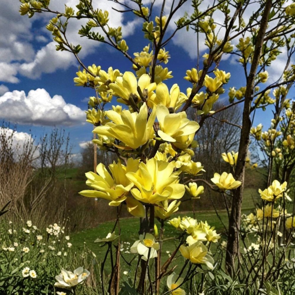 Yellow Bird Magnolia Live Plant – Magnolia ‘Yellow Bird’ | 6–12 Inches Tall | 1 Gallon Pot | Canary Yellow Flowers | Deciduous Ornamental Tree | Zones 4–8