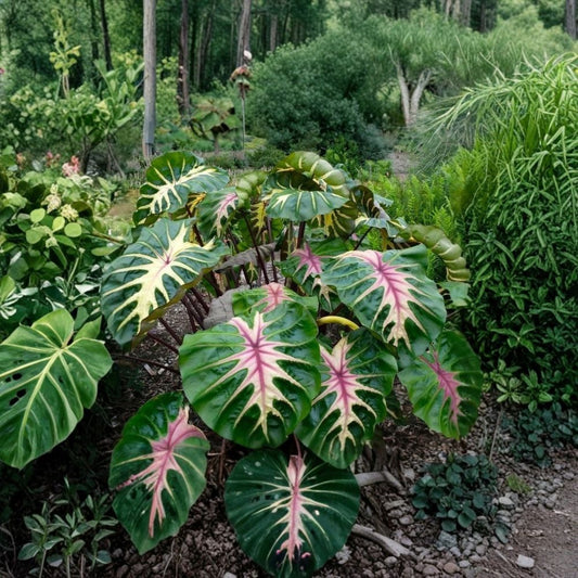 Waikiki Elephant Ear Live Plant – Colocasia esculenta 'Waikiki' | Well-Rooted Starter Plant | Includes Nursery Pot | Rare Tropical Foliage Plant