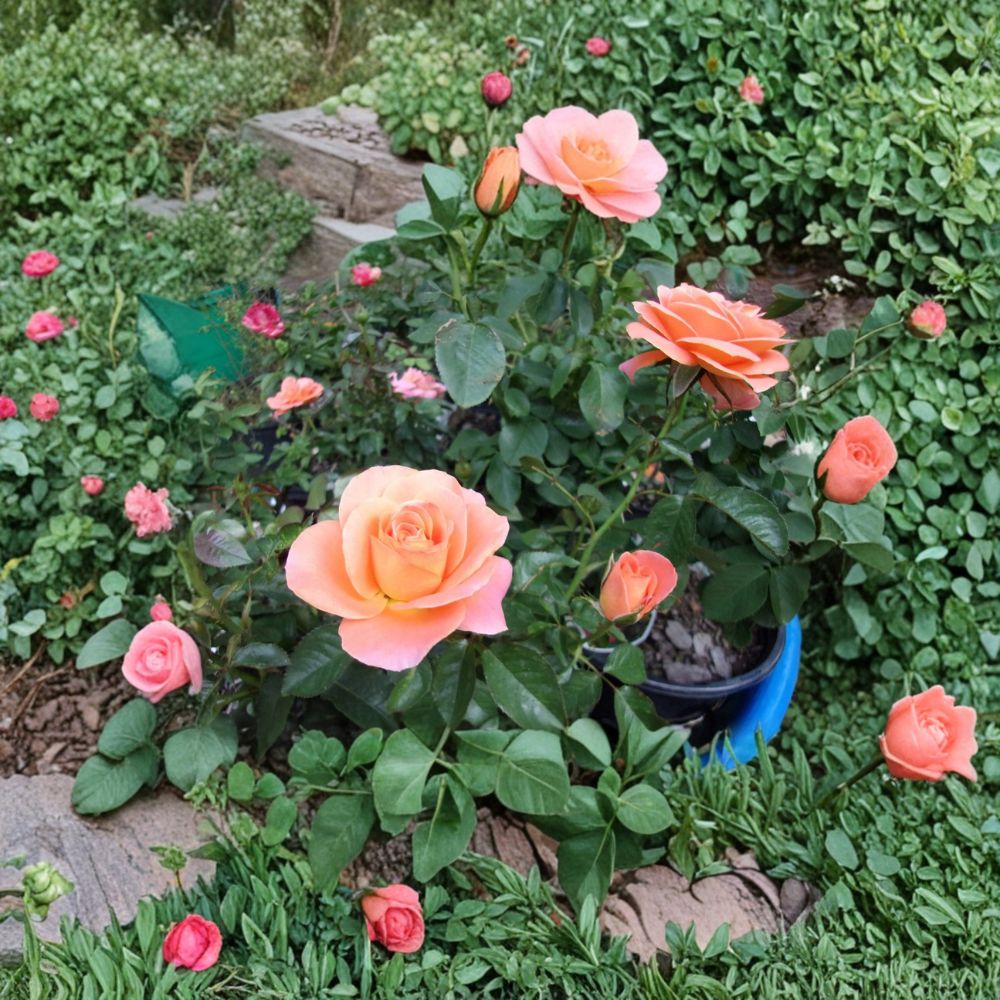 New Year Grandiflora Rose Live Plant – 1 Gallon Size | Orange Rose Bush | Elegant Repeat Blooming Rose | Landscape & Cut Flower Favorite | Includes Rooted Live Plant