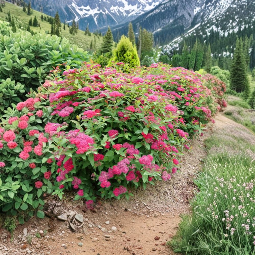 Double Play® Doozie® – Spiraea japonica Live Plant | 4 Inch Pot Size | Non-Invasive Flowering Shrub | Continuous Red Pink Blooms | Easy Care Landscape Plant