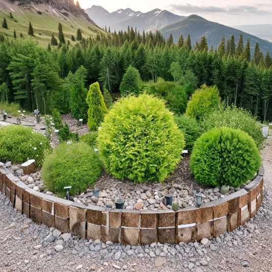 Thuja occidentalis 'Aurea' – Golden Globe Arborvitae Live Plant | 4 Inch Pot Size | Golden Evergreen Shrub | Compact Globe Conifer | Easy Care Landscape Plant