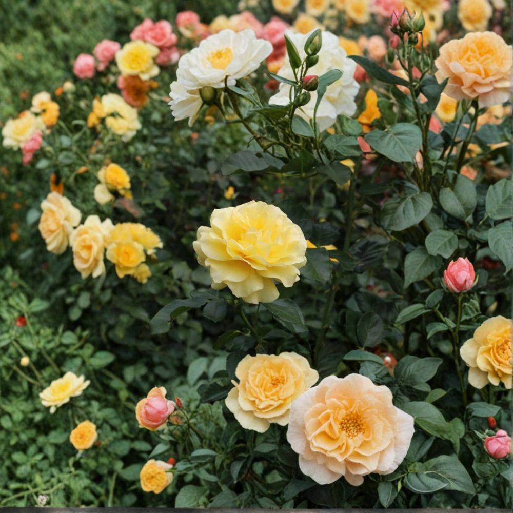 Sunsprite Floribunda Rose – 5 Gallon Live Bush Plant | Deep Yellow Fragrant Blooms | Includes Root Ball Wrapping | Compact Flowering Shrub | Easy to Grow