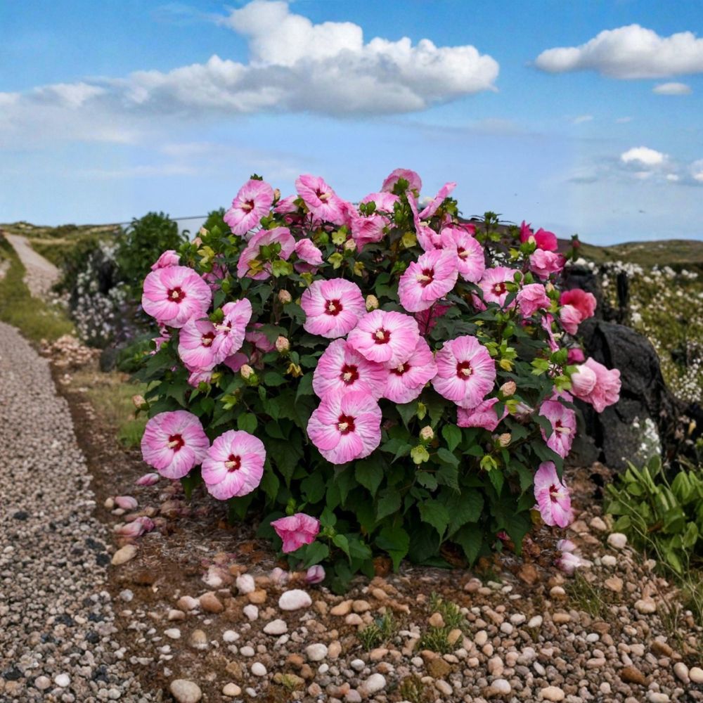 Spinderella Hardy Hibiscus Live Plant | 2.5-Inch Pot | Pink & White Dinner Plate Blooms | Hardy Perennial | Easy to Grow
