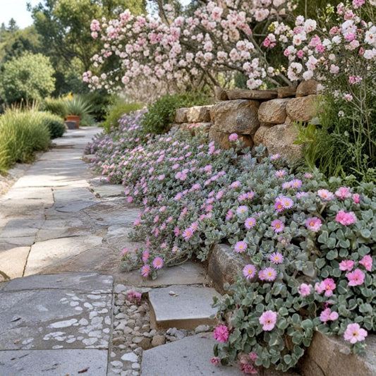 Pink Vygie Live Plant – 4" Pot | Oscularia deltoides | Pink Ice Plant Succulent | Blue-Green Foliage | Drought Tolerant | Rare Succulent Houseplant | Rock Garden Plant
