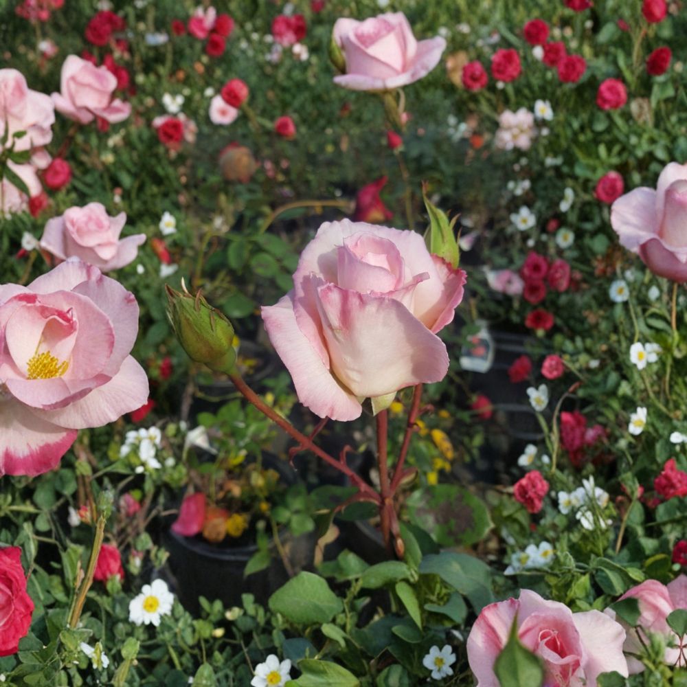 Kordes Perfecta Hybrid Tea Rose – 3 Gallon Live Bush Plant | Everblooming Cream Pink Rose | Includes Root Ball Wrapping | Elegant Garden Rose | Easy to Grow