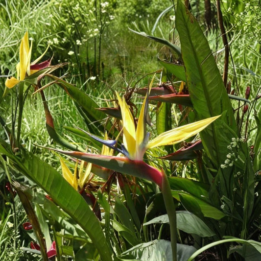 Bird of Paradise ‘Yellow Gold’ Live Plant – 4" Starter | Tropical Flowering Houseplant | Large Foliage | Indoor & Outdoor Plant | No Pot