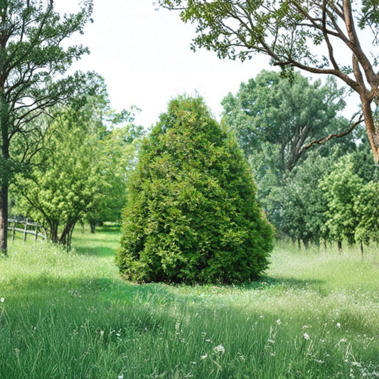 Thuja occidentalis 'Elegantissima' – Elegant Arborvitae Live Plant | Quart Pot | Evergreen Privacy Tree | Golden-Tipped Foliage | Hardy Landscape Conifer