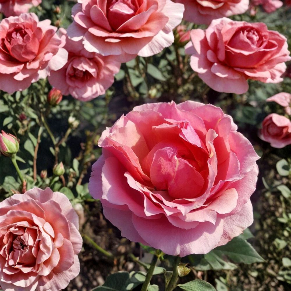 Princesse de Monaco Rose – Grandiflora Rose Live Plant | 2 Gallon Size | Pink & Cream Blooms | Elegant Garden Rose | Full Sun Flowering Shrub