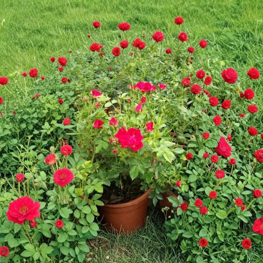 Red Drift Rose – Live Groundcover Rose Bush | 2 Gallon Plant | Vibrant Red Blooms | Full Sun Garden Shrub | Easy Care Landscape Rose