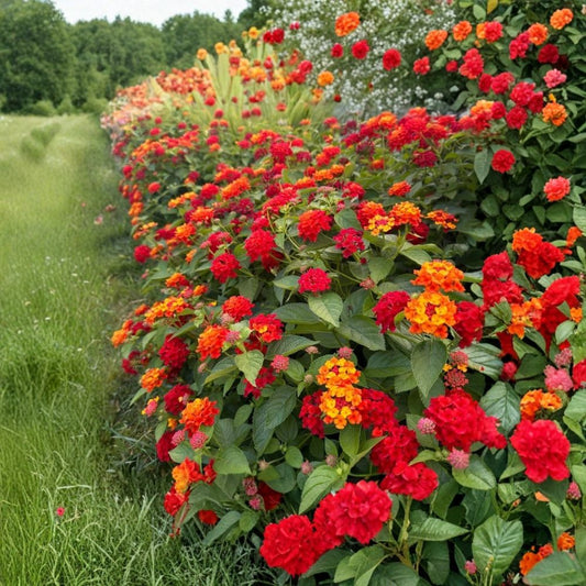 Red Lantana Live Plants – 3–5" Tall | Lantana Flowering Plant | Heat-Tolerant Butterfly Garden Plant | Drought-Tolerant | No Pot