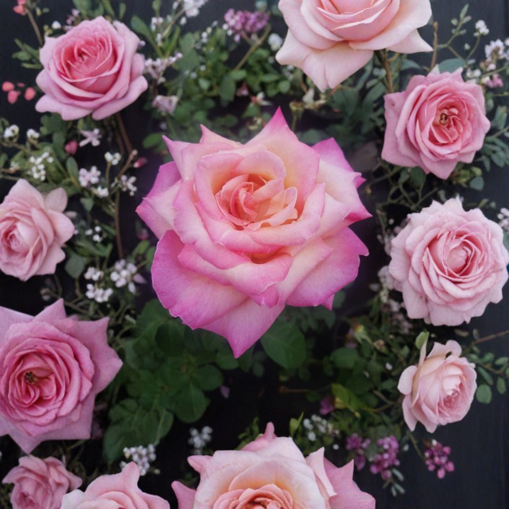 Kordes Perfecta Rose – Rosa Hybrid Tea Live Plant | 1 Gallon Size | Includes Healthy Root System | Garden & Landscape Friendly | Everblooming Cream Pink Rose