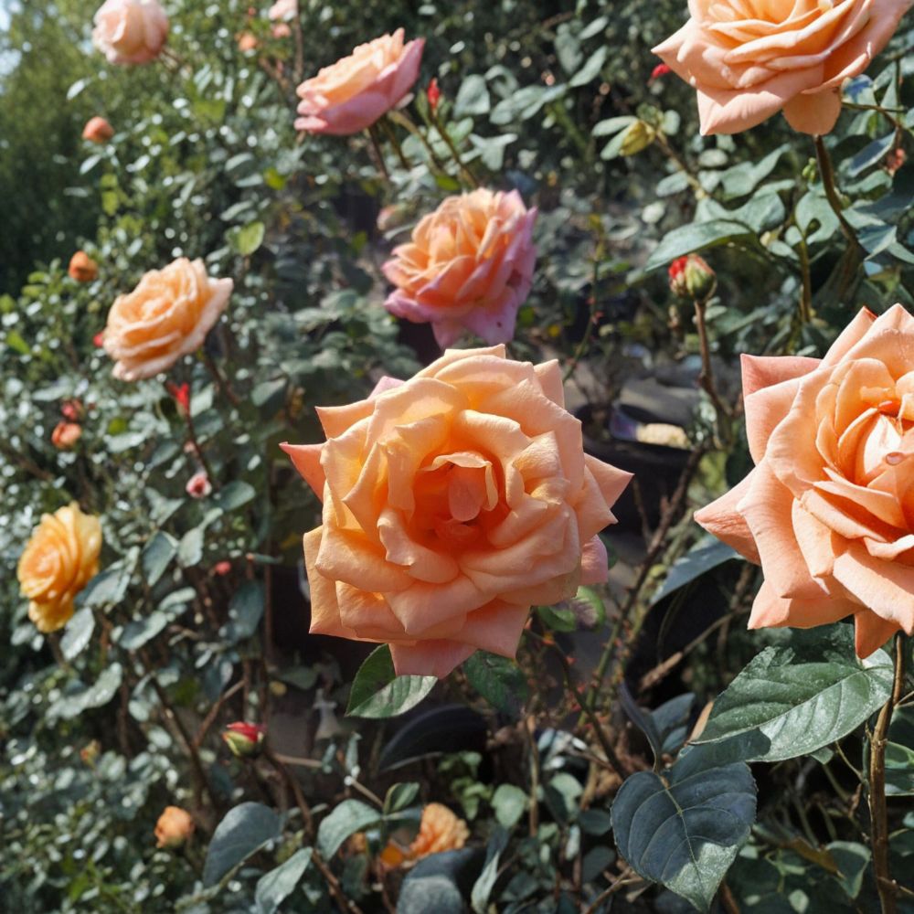 Arizona Grandiflora Rose – Orange Yellow Live Bush Plant | 5 Gallon Size | Includes Root Ball Wrapping | Vibrant Garden Rose | Easy to Grow