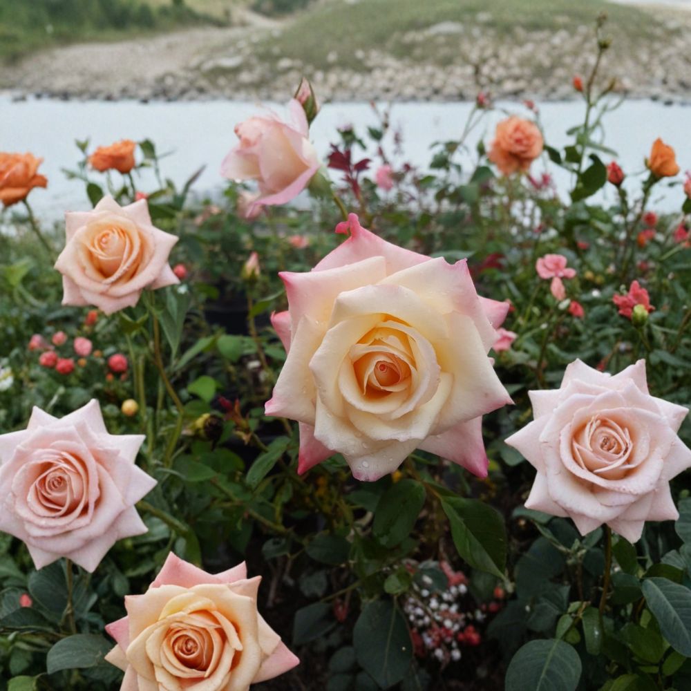 Peace Rose – Rosa Hybrid Tea Live Plant | 3 Gallon Size | Includes Healthy Root System | Award-Winning Garden Rose | Yellow Pink Blend Blooms