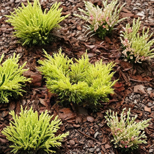 Lime Glow Juniper – Juniperus horizontalis ‘Limeglow’ Live Starter Plant | 1 Live Plant | Chartreuse Evergreen Groundcover | Creeping Juniper