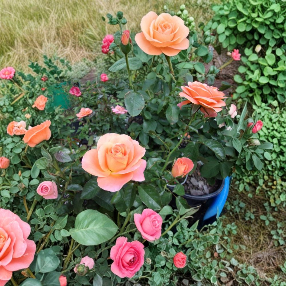 New Year Grandiflora Rose – Live Orange Rose Bush | 2 Gallon Plant | Vibrant Grandiflora Rose | Full Sun Garden Shrub | Repeat Blooming Rose