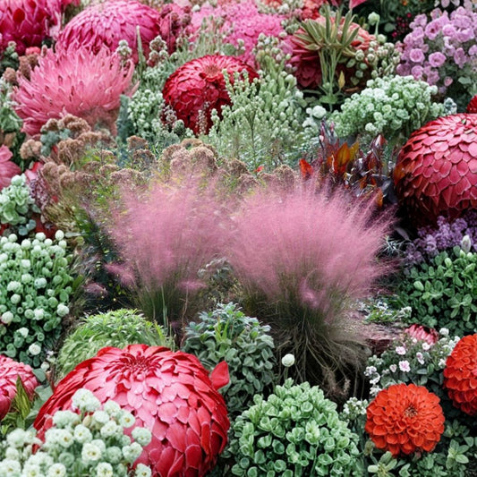 Pink Muhly Grass Live Plant – Ornamental Flowering Grass | 5–8 Inches Tall | Bare Root/No Pot | Pink Plumes | Drought Tolerant