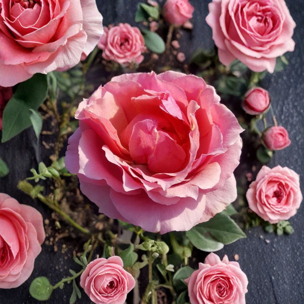 Princesse de Monaco Rose – Live Grandiflora Rose Plant | 1 Gallon Size | Pink & Cream Blooms | Elegant Garden Rose | Full Sun Flowering Shrub