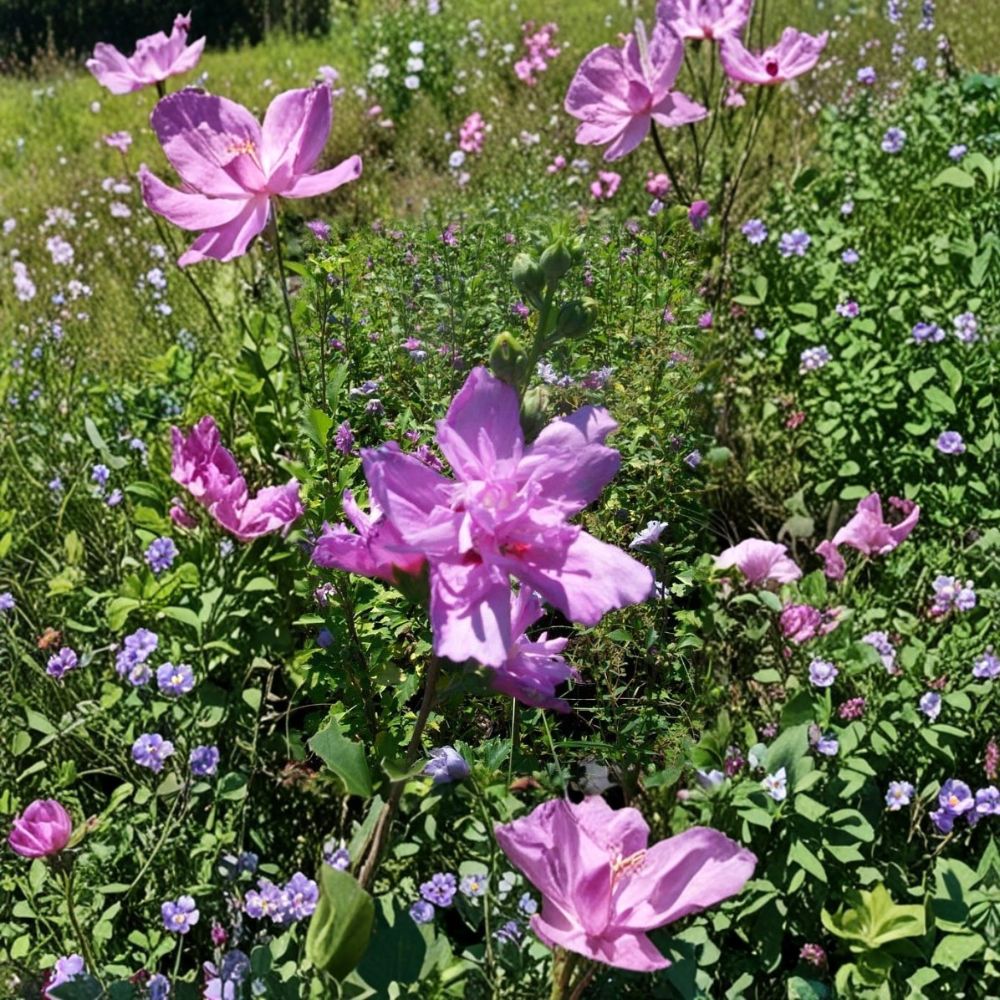 Double Flower Purple Althea Rose of Sharon – Hibiscus syriacus Live Plant | 1 Gallon Size | Double Purple Blooming Shrub | Includes Root Ball | Garden & Landscape Friendly | Easy to Grow