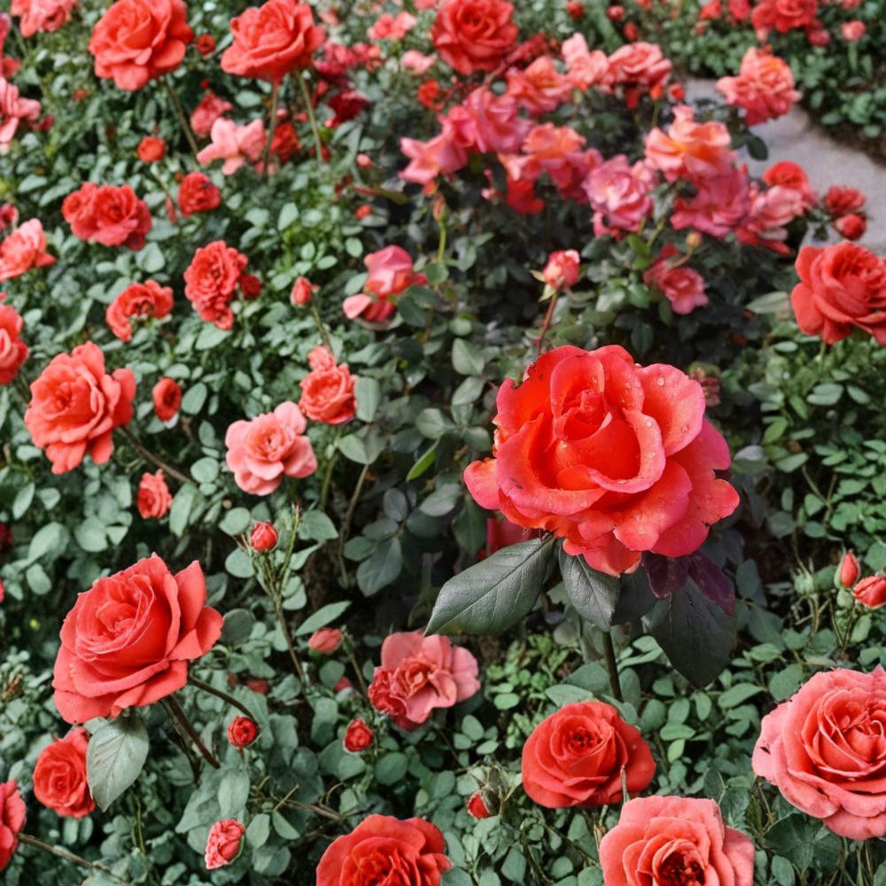 Ring of Fire Hybrid Tea Rose – Rosa Live Plant | 5 Gallon Size | Fiery Multi-Color Blooms | Elegant Garden Rose | Ready to Plant