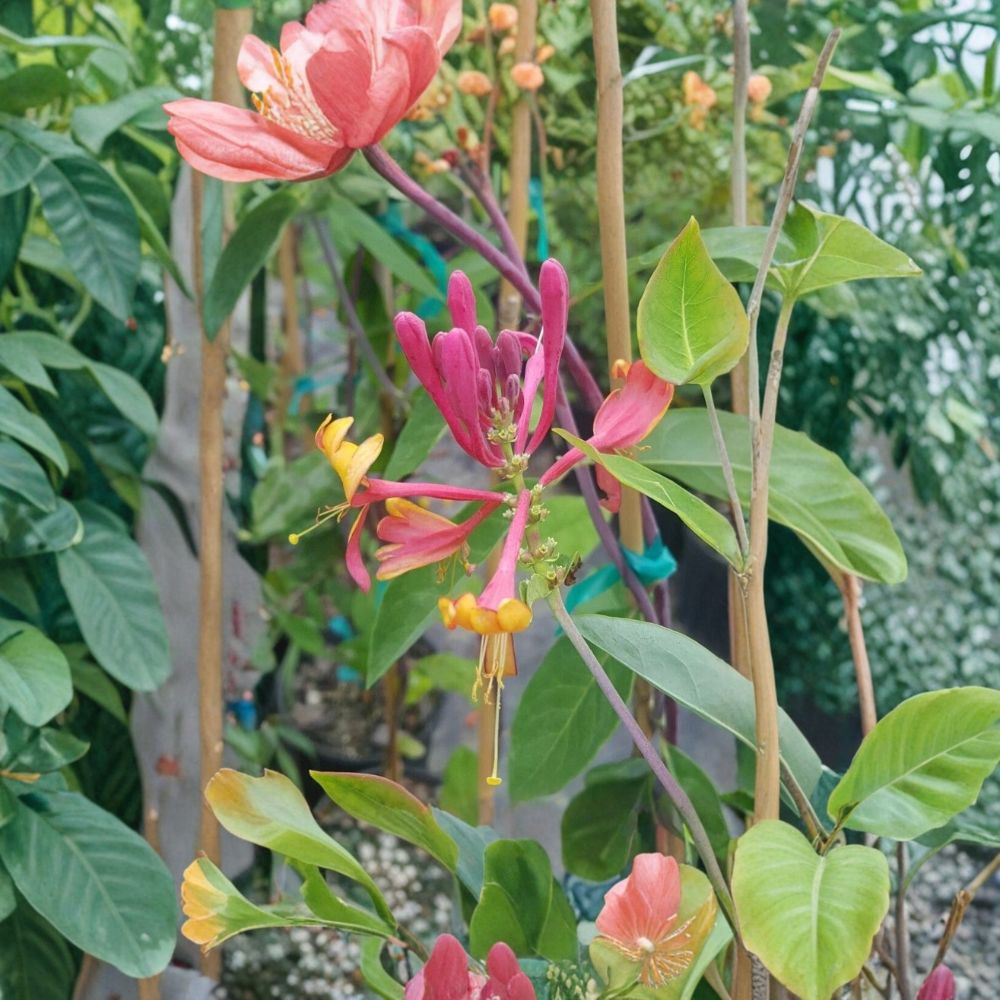 Pink Lemonade Honeysuckle – Lonicera Live Vine Plant | 2 Gallon Size | Fragrant Pink Flowers | Includes Root Ball | Hummingbird Friendly | Easy to Grow