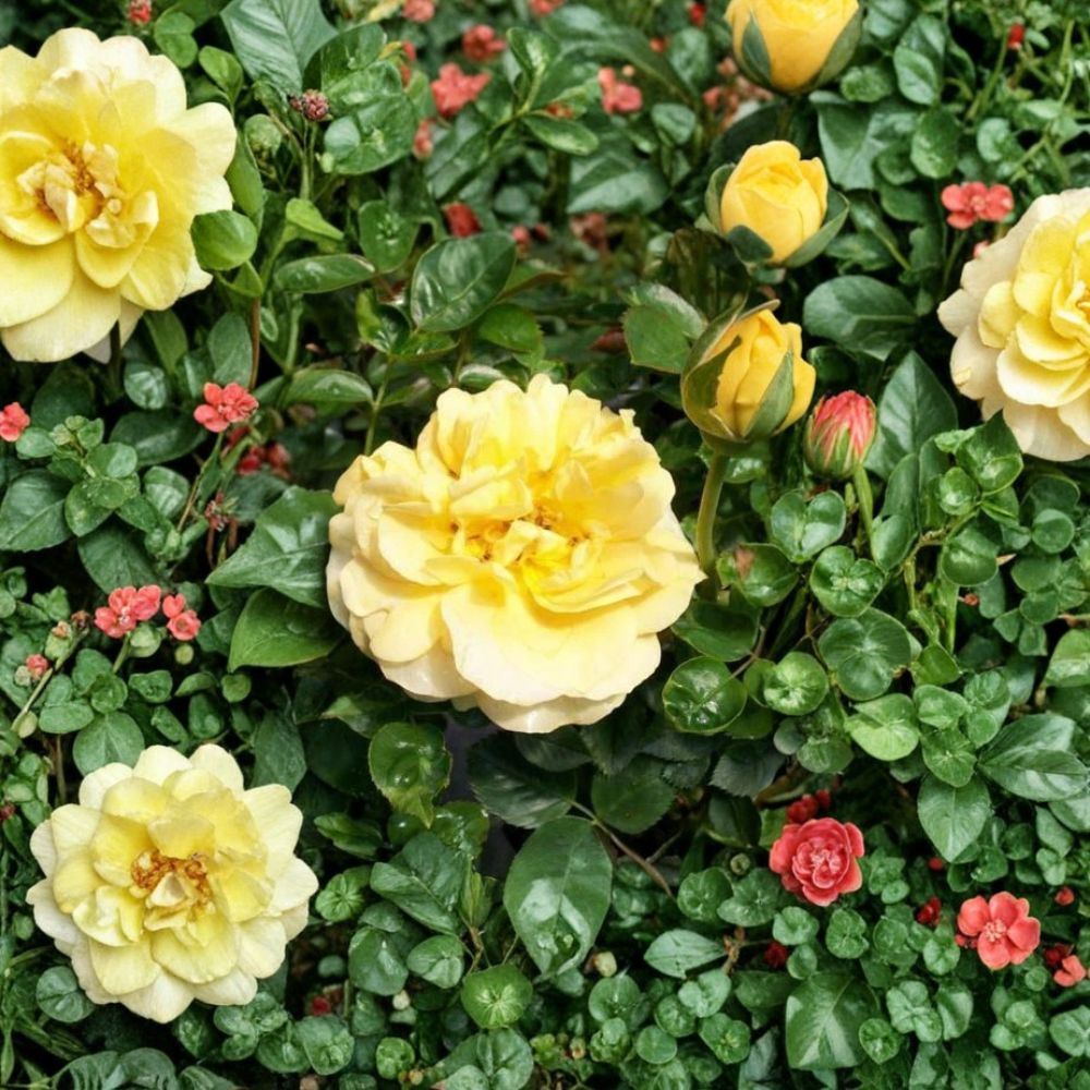 Julia Child® Floribunda Rose – Rosa hybrida Live Plant | 2 Gallon Size | Butter Gold Award-Winning Rose | Includes Root Ball | Garden & Landscape Friendly | Easy to Grow