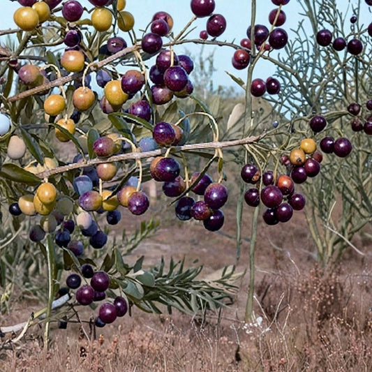4 Live Arbequina Olive Trees – Olea europaea 'Arbequina' | 4–7 Inches Tall | Includes Tray Pots | Dwarf Evergreen Fruit Trees | Patio & Garden Friendly