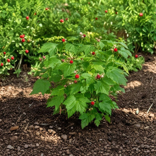Thimbleberry Live Plants – Set of 2 | Rubus parviflorus | 5 Inch Pots | 3–4 Inch Native Berry Shrubs | Red Edible Berries | Wildlife & Woodland Garden Plant