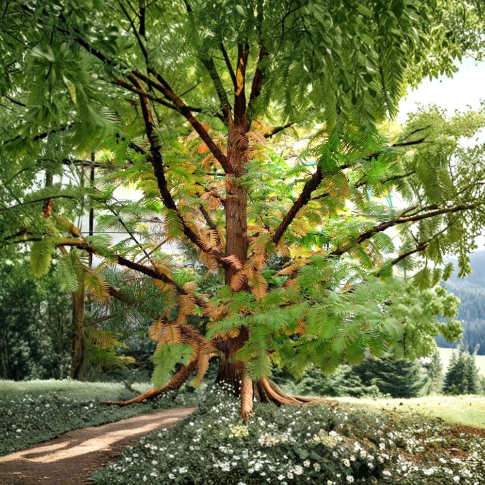 Dawn Redwood – Metasequoia glyptostroboides Live Tree | 8–12 Inches Tall | Includes Quart Nursery Pot | Hardy Ornamental Shade Tree