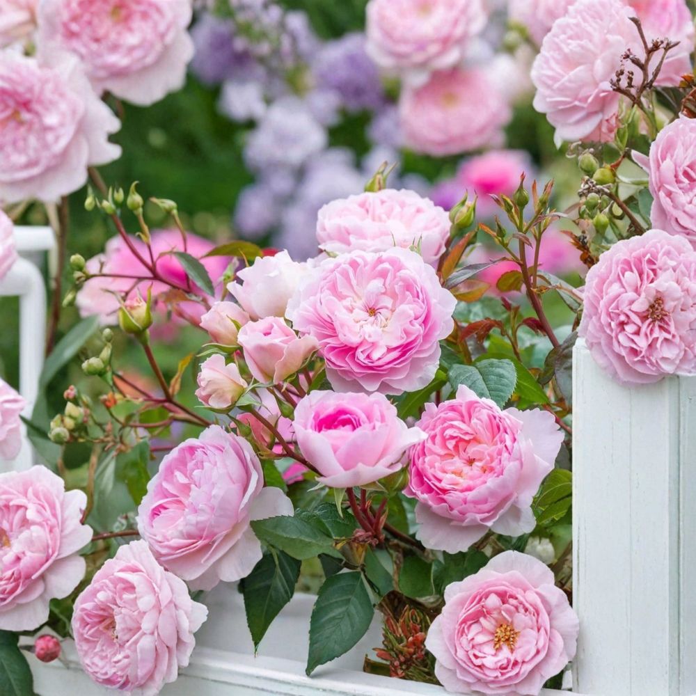 Miniature Showcase Heirloom Pink Rose Bush – Bare Root Live Plant | Approximately 1 Foot Tall | Fragrant Flowering Rose | Garden & Container Friendly | Easy to Grow