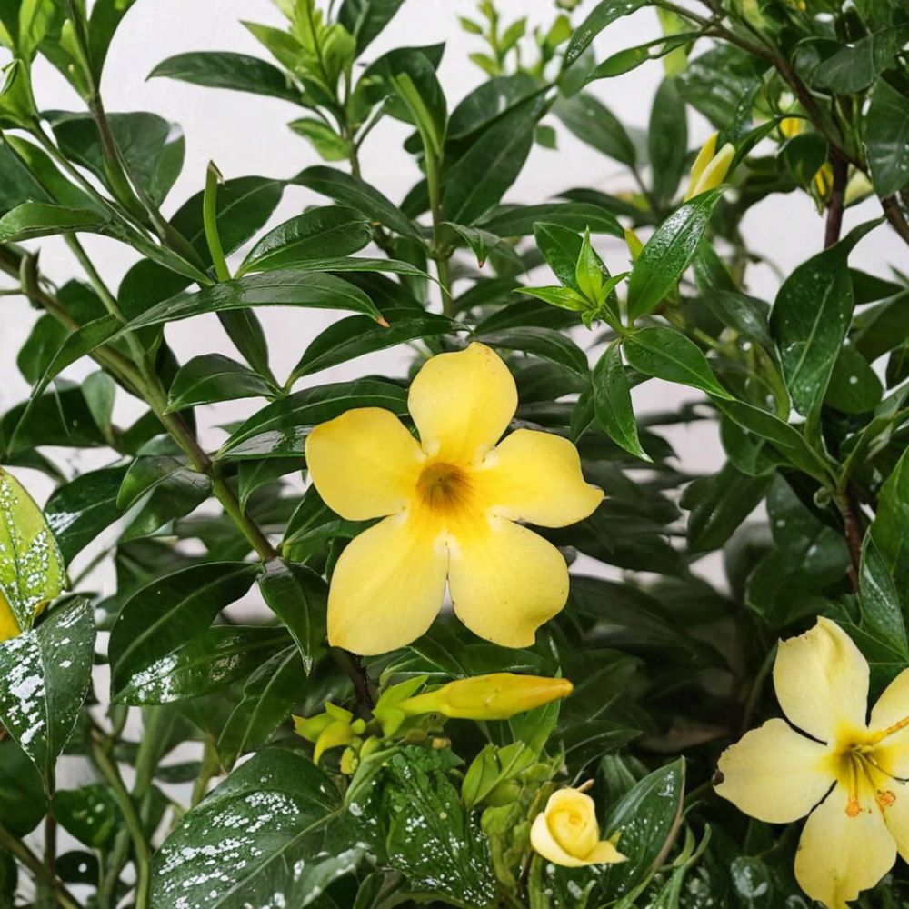 3 Live Dwarf Allamanda Plants | Allamanda compacta | 4–6 Inches Tall | Yellow Flowering Perennial | Rooted Starter Plants | No Pot