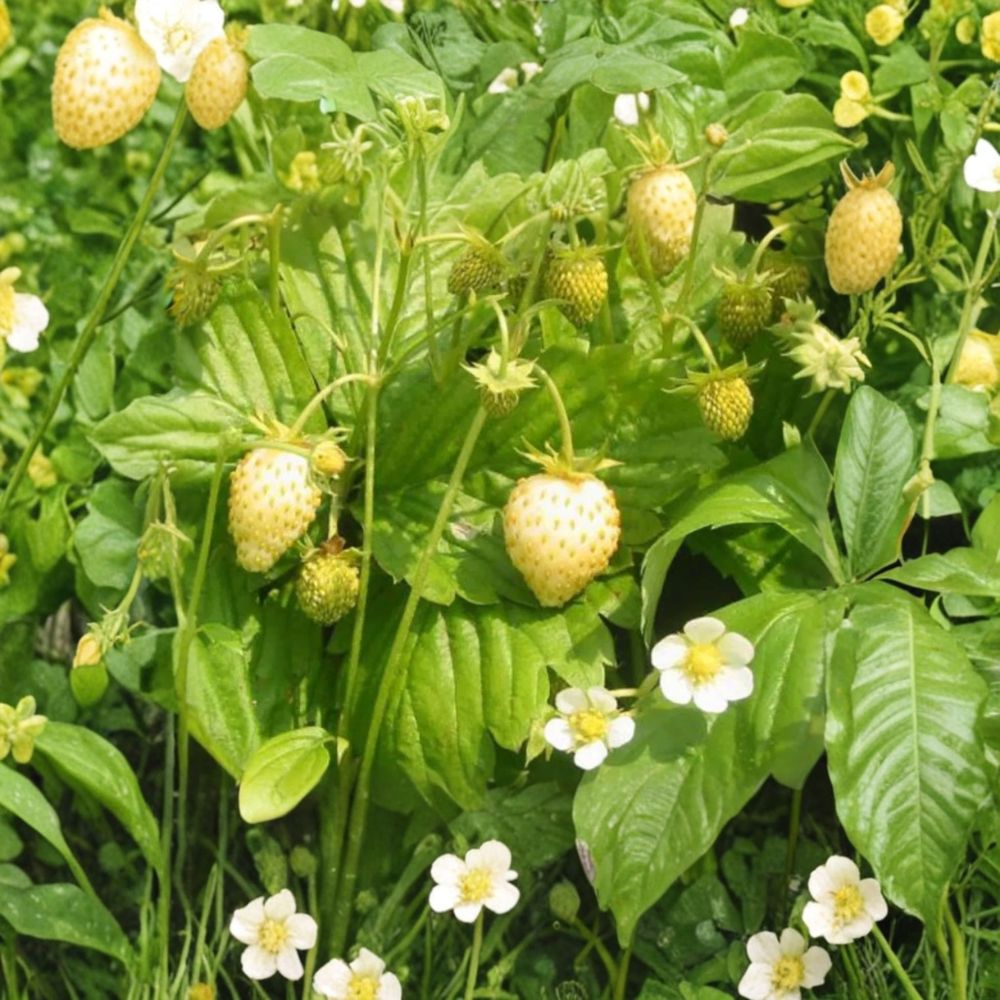 Alpine Strawberry 'Yellow Wonder' – Live Plug Plant | 1–3 Inches Tall | Edible Heirloom Strawberry | Garden & Container Ready