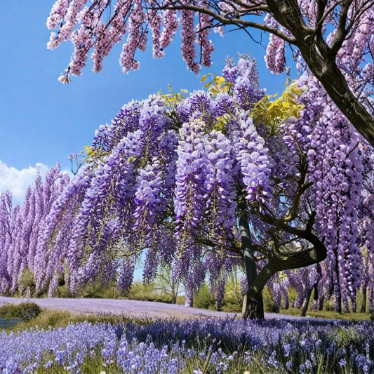 Wisteria Live Plants – Wisteria sinensis | 2 Plants | 12 Inches Tall | 4 Inch Pots | Blue-Violet Flowering Vine | Garden Climber
