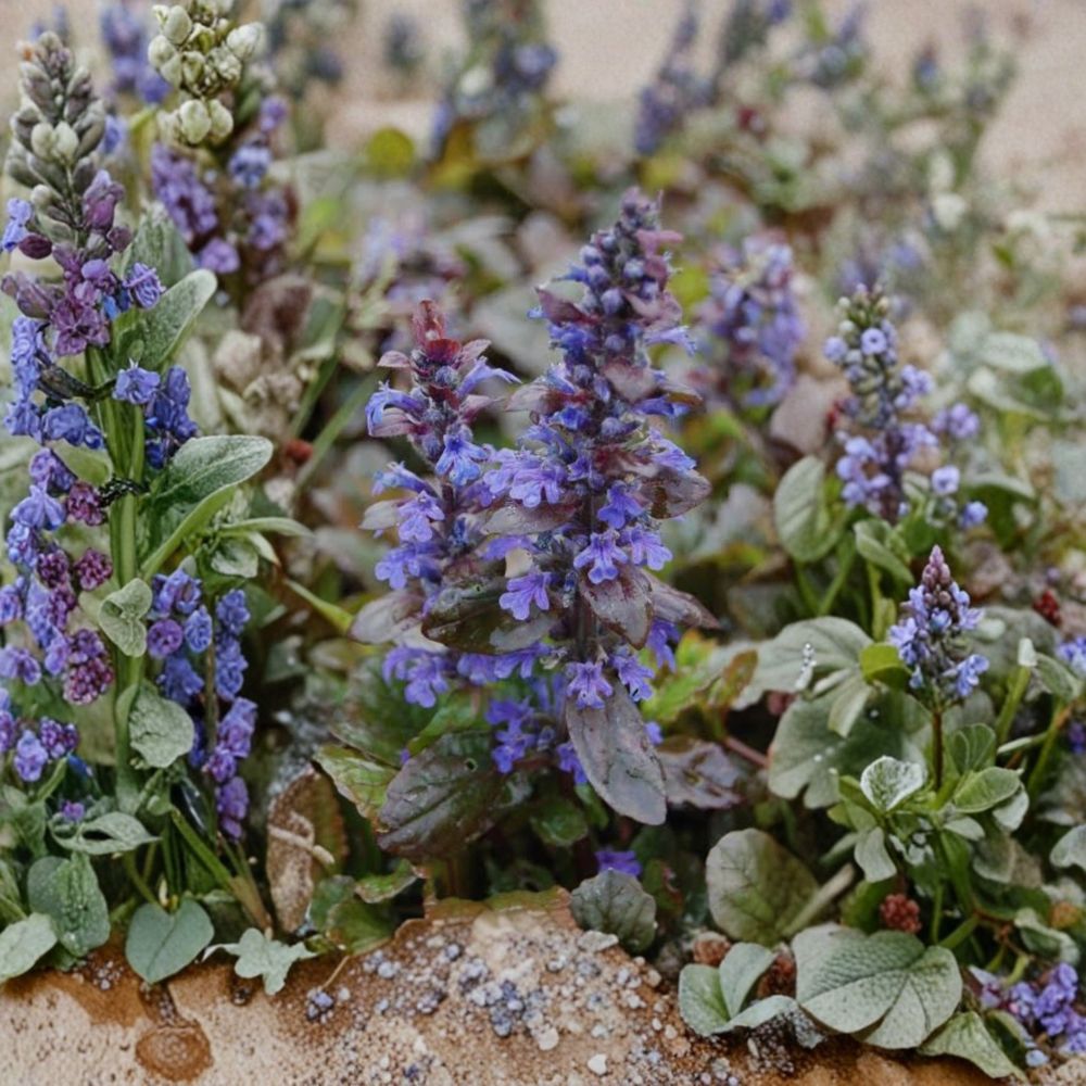 20 Live Ajuga Reptans Bare Root Plants – Bugleweed Ground Cover | Fast Growing Shade Perennial | Blue-Violet Spring Blooms