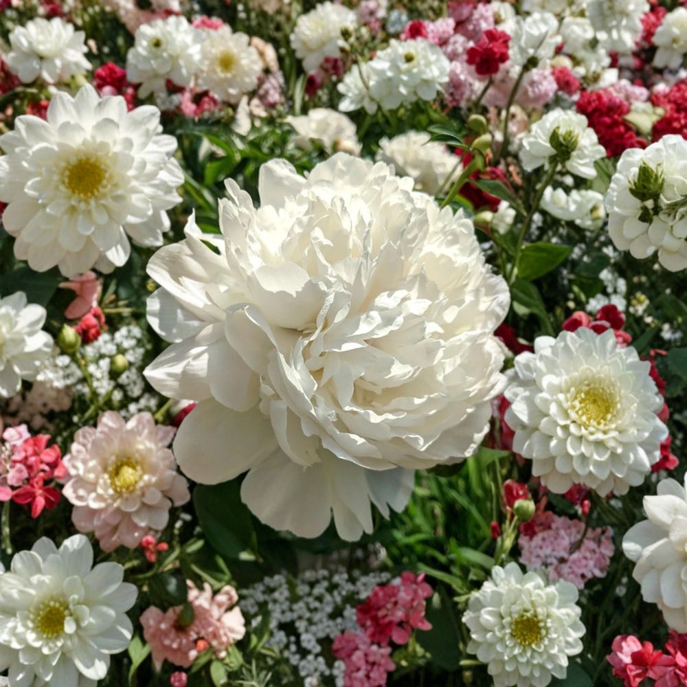 Duchesse de Nemours Peony – Paeonia Live Bare Root Plant | Fragrant White Perennial | Garden Favorite | Easy to Grow