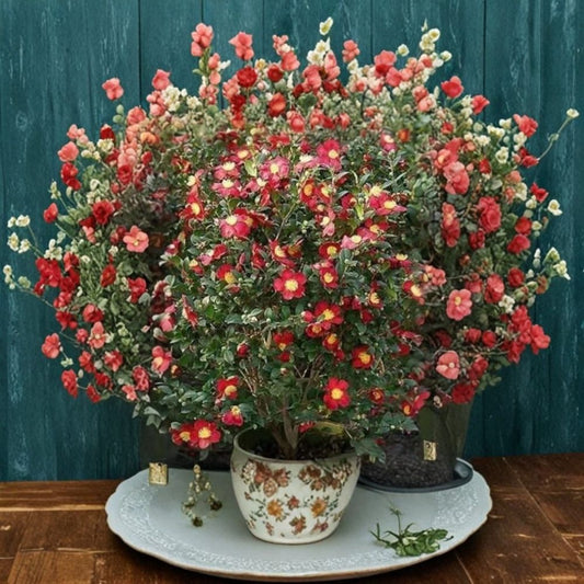 Yuletide Camellia Japonica Live Plant – Camellia japonica | Well-Rooted Starter | 3 Inch Pot | Bold Red Blooms with Gold Stamens | Evergreen Shrub