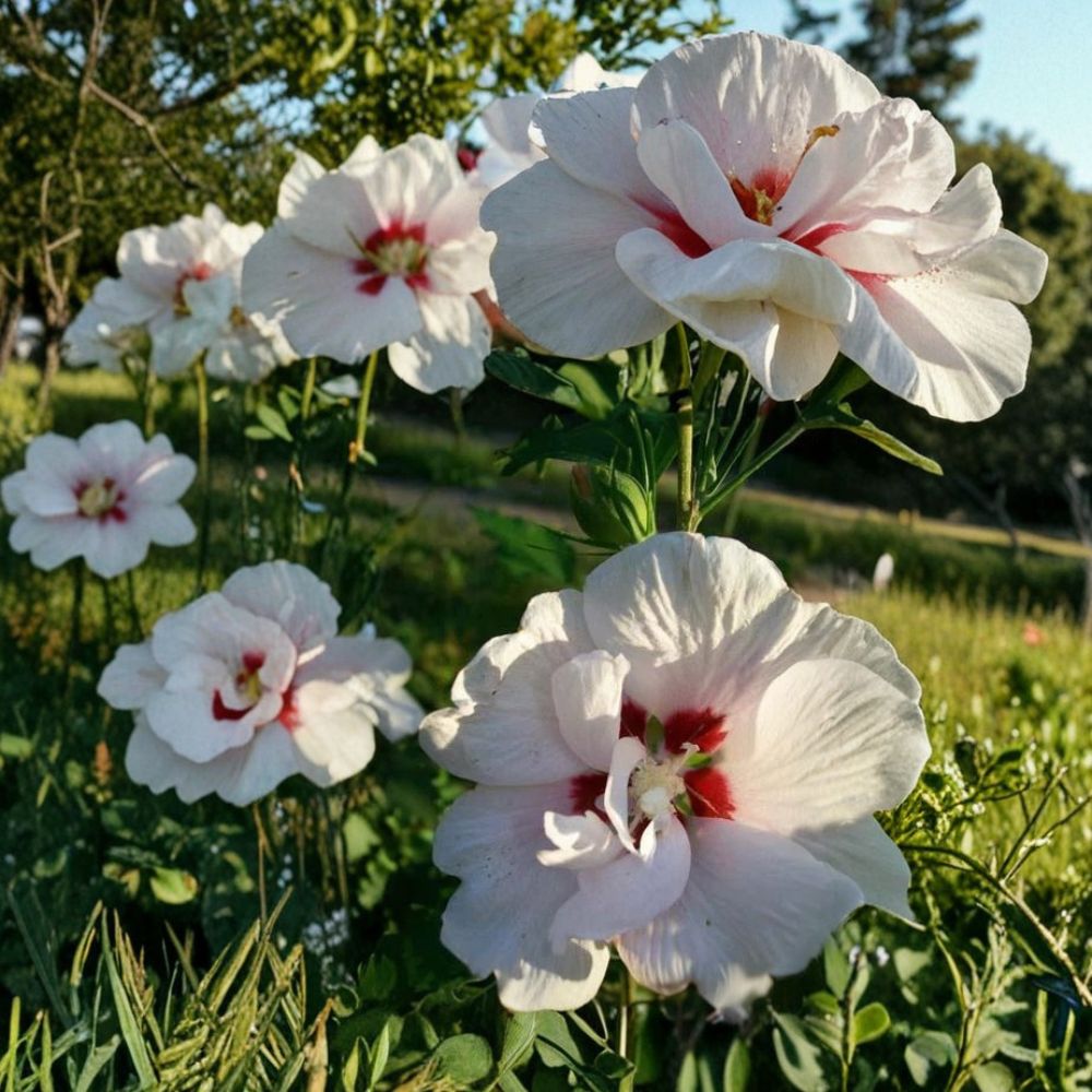 Double Flower White Rose of Sharon – Hibiscus syriacus Live Shrub Plant | 2 Gallon Size | Double White Blooms | Easy to Grow Landscape Shrub | Summer Flowering Favorite
