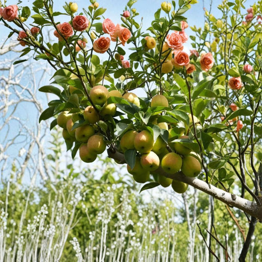 Fragrant Asian Pear Tree – Pyrus betulifolia Grafted Plant | Korla Fragrant Pear (庫爾勒香梨) | Sweet Crisp Fruit Tree Starter | Patio & Backyard Friendly