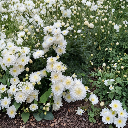 White Chrysanthemum Plants – Live Mums (2-Pack) | Potted Perennial Flowers | Classic White Blooms | Patio & Garden Ready | Easy to Grow