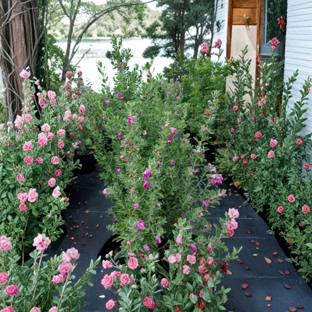 Purple Texas Sage – Live Flowering Shrub | 2–3 Feet Tall | Evergreen Silver Foliage | Purple Blooms | Drought Tolerant Hedge Plant