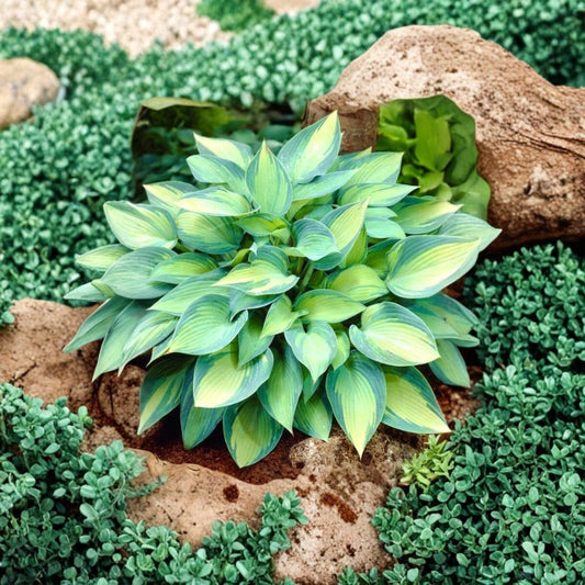 Hosta 'June' – 1 Bare Root Plant | Variegated Shade Perennial | Hardy Decorative Garden Plant | Easy to Grow