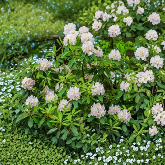 Great Laurel Live Plant – Rhododendron maximum | Bare Root | Rosebay Rhododendron | Evergreen Native Shrub | White Flowering Garden Plant
