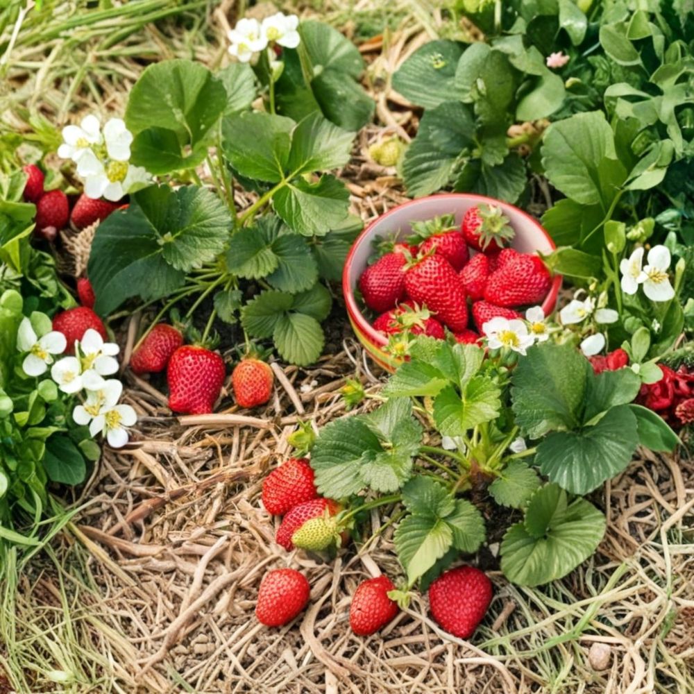 25 Ozark Beauty Strawberry Bare Root Plants | Everbearing Sweet Berry Variety | Live Strawberry Crowns | Hardy Fruit Garden Set