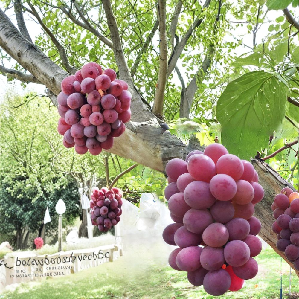 Benifuji Grape Vine – Vitis vinifera Bare Root | Japanese Red Table Grape | Sweet Aromatic Variety | Patio & Backyard Friendly | High Yield Fruit Vine