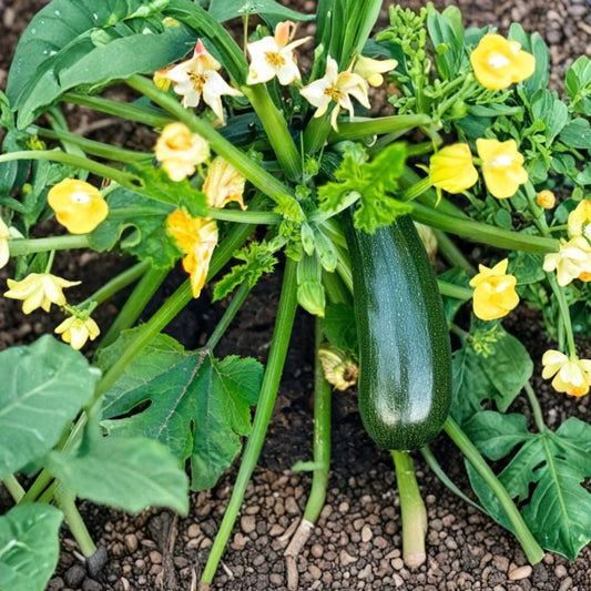 Green Zucchini Live Plant | 2 Plants in 4 Inch Pot | 3–5 Inch Vegetable Starter | Cucurbita pepo | Fast Growing Summer Squash | Edible Garden Plant