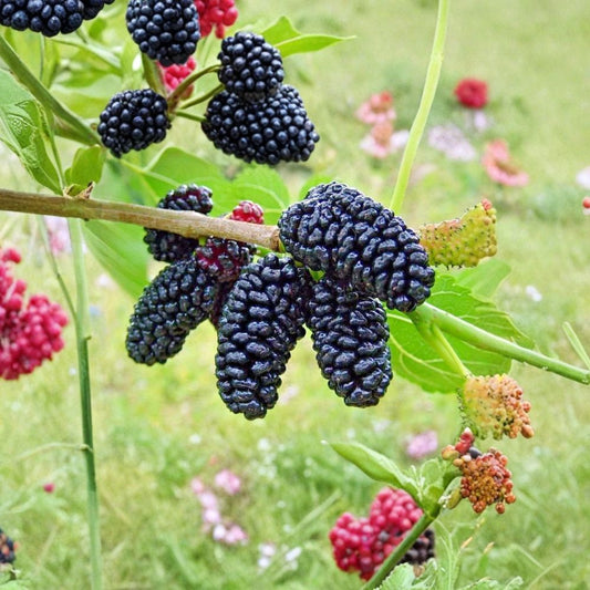Dwarf Everbearing Mulberry Live Starter Plant – Morus ‘Dwarf Everbearing’ | 4–8 Inches Tall | No Pot | Fruit Tree | Easy Care