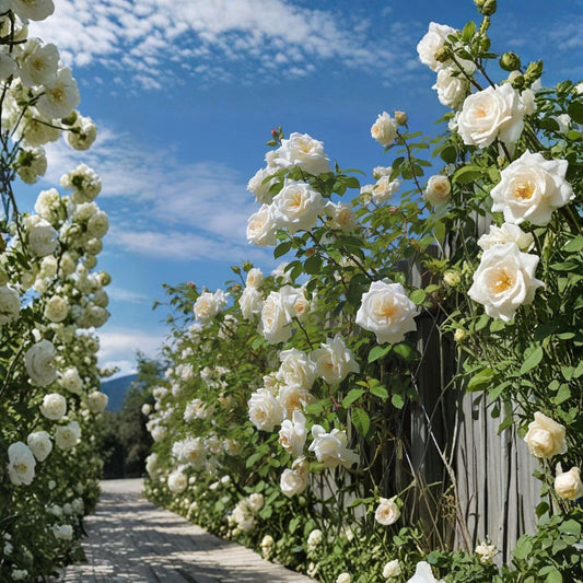 White Climbing Rose – Live Plant | Small 3-Inch Pot | Fragrant White Flowering Rose Vine | Climbing Garden Rose | Trellis & Pergola Plant | Zones 5–9